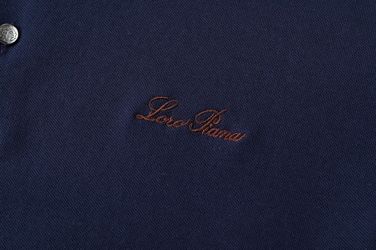 Loro piana ， ，logo ， ， ， Retro Same Style polo Versatile : Royal Blue Size：M-3XL